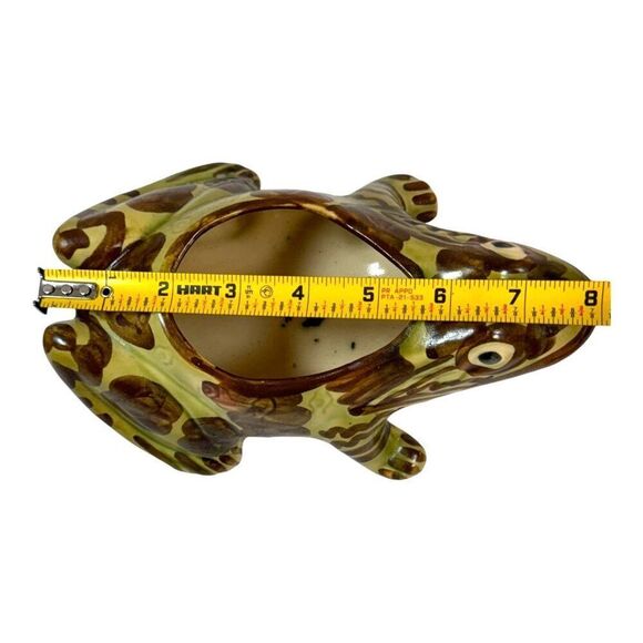 Vintage Brush McCoy Pottery Frog Planter Hand-Painted Garden Decor Amphibian Pot - Picture 7 of 7